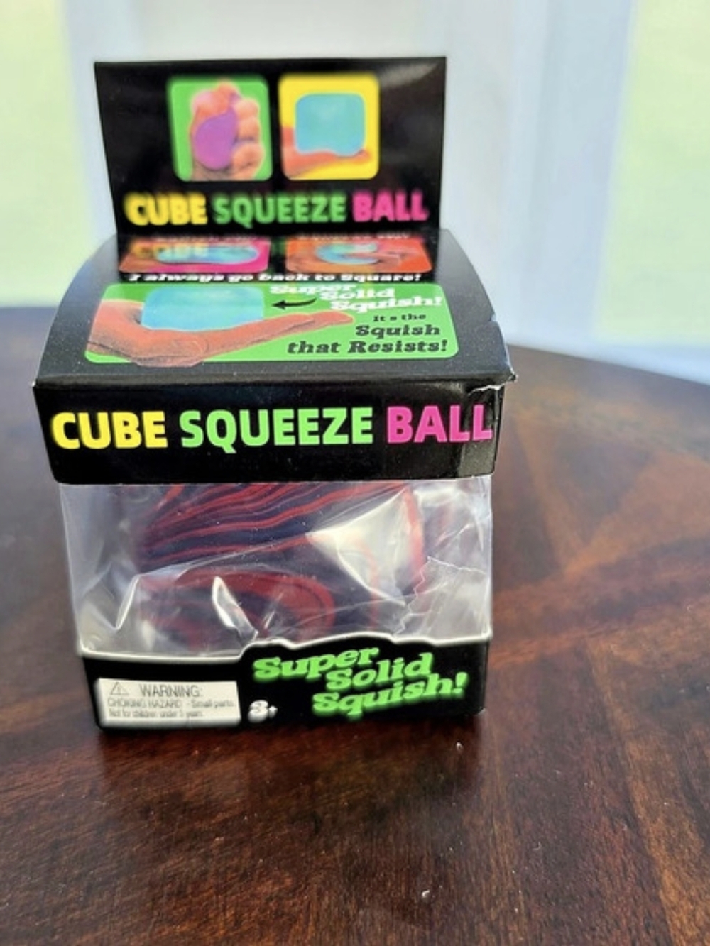 Cube Squeeze Ball Squeeze Toy in Red & Blue NWT